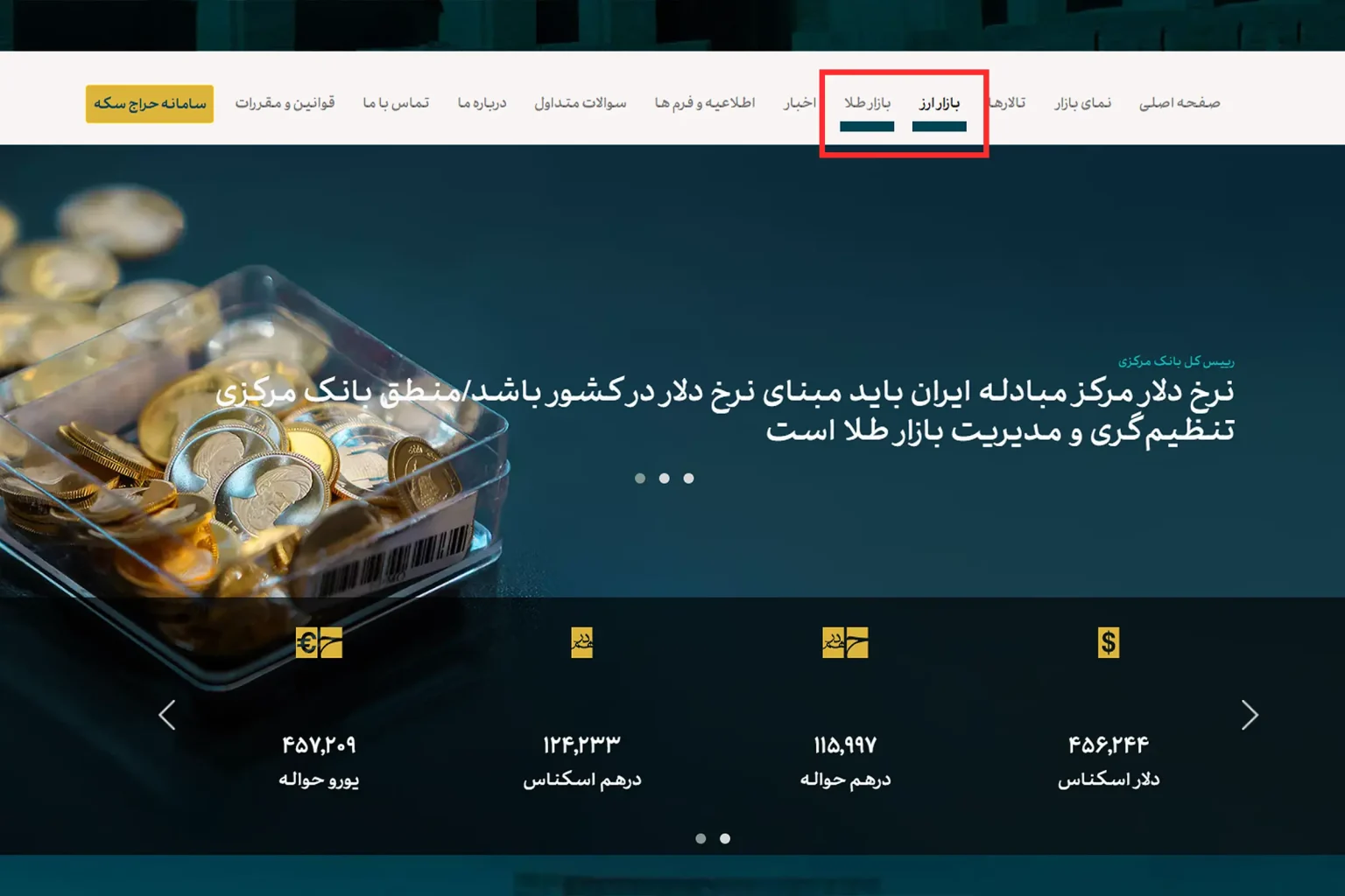 انواع بازار در مرکز مبادله ارز و طلای ایران